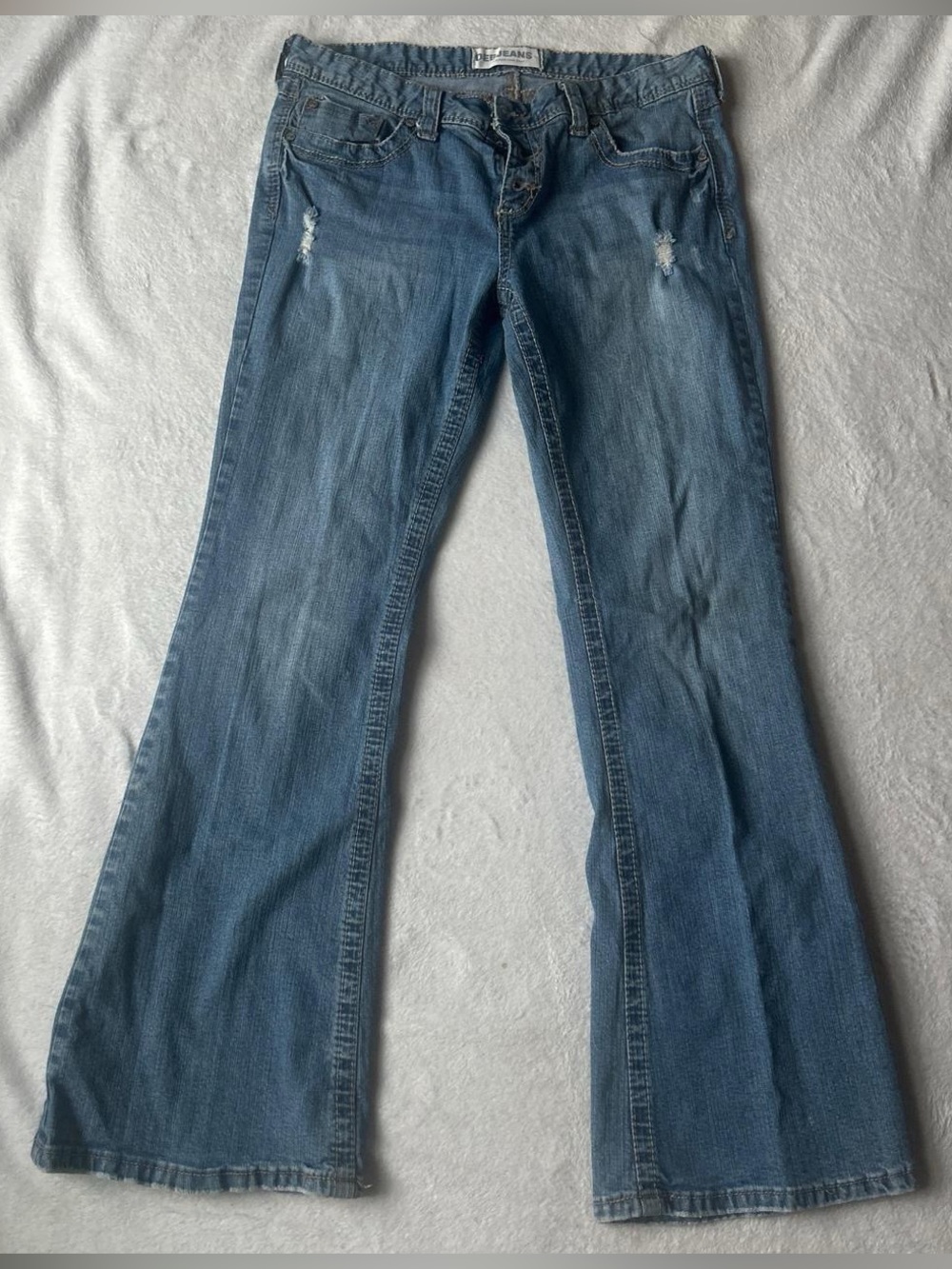 deb low rise jeans with button up fly